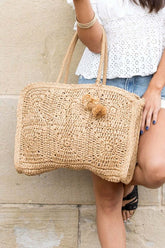 Khaki Straw Traveler Tote - Stylish & Functional, Tote, $ 58.95, A Moment Of Now™